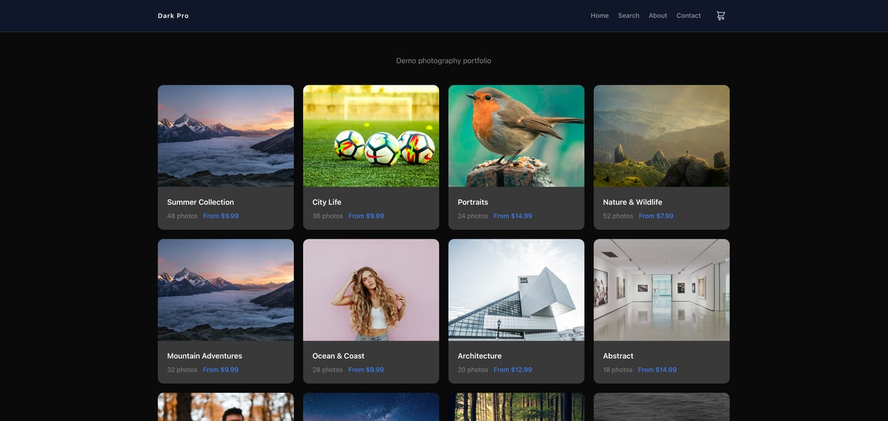 Dark Pro theme preview